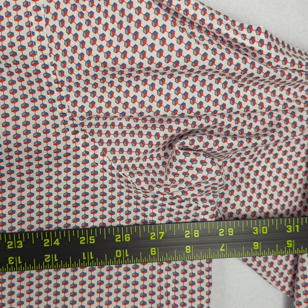 Perry Ellis Mens Button Down Shirt 2X Geometric Print 100% Cotton Casual Comfort - Picture 9 of 12